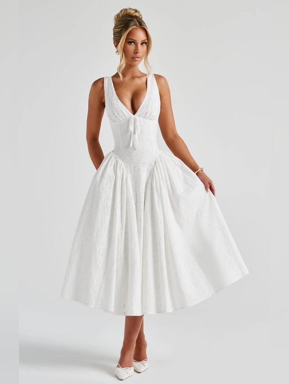 Vestido midi Monroe - Marfil Babyboo NWT $194